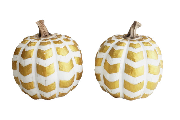 Robert Stanley Other - Robert Staley Signature Collection Fall Pumpkin 2 PC 6.5 X 6.5 White & Gold 2014
